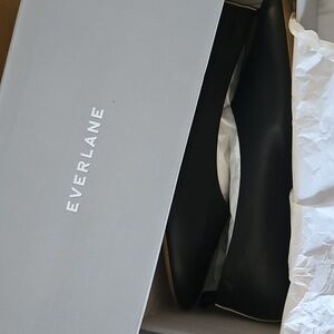 Everlane The Italian Leather Day Glove Flats in Black sz 10.5 Women's Career nib